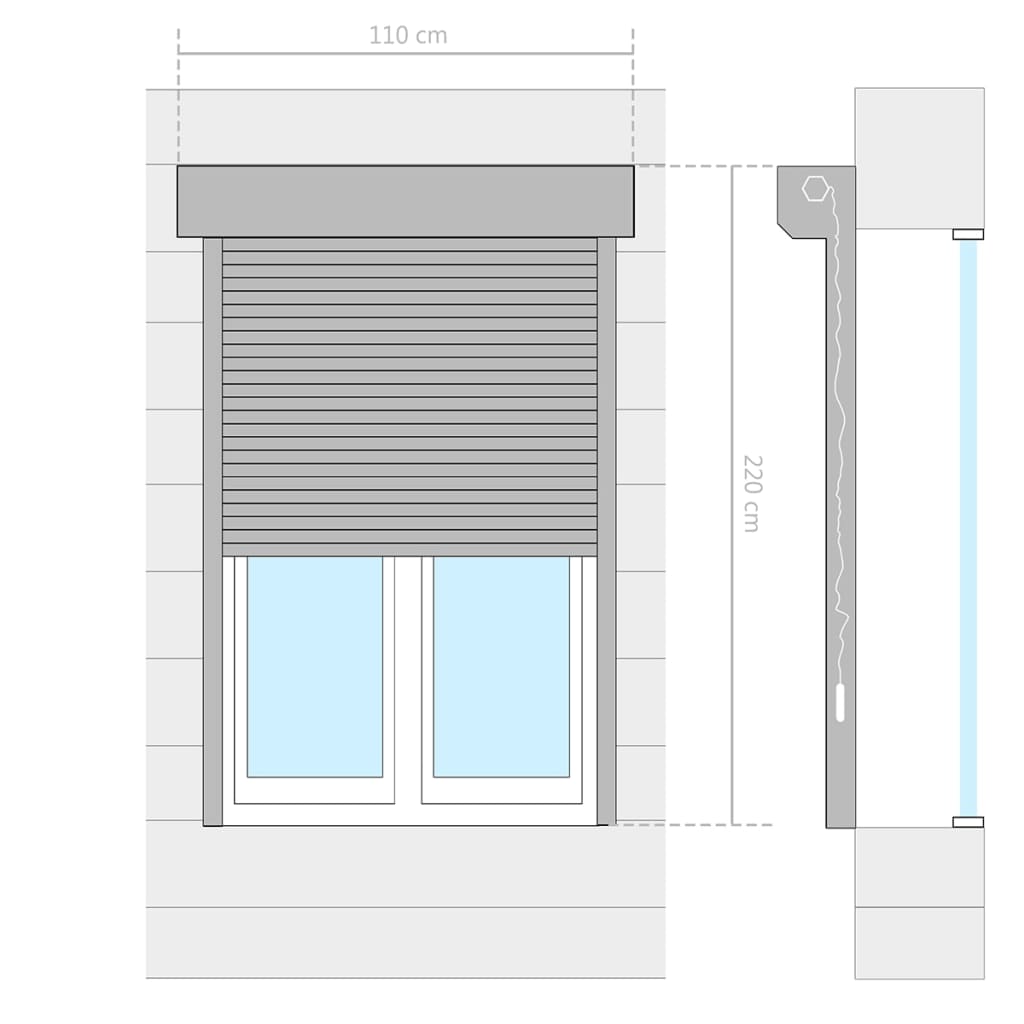Roller Shutter Aluminium 110x220 cm White- Shutters - HomeShopIreland - Home Shop Ireland - Shutters - Roller Shutter Aluminium 110x220 cm White