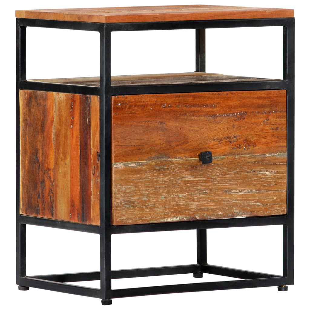 Bedside Cabinet 40x30x50 cm Solid Reclaimed Wood and Steel- Bedside Tables - HomeShopIreland - Home Shop Ireland - Bedside Tables - Bedside Cabinet 40x30x50 cm Solid Reclaimed Wood and Steel