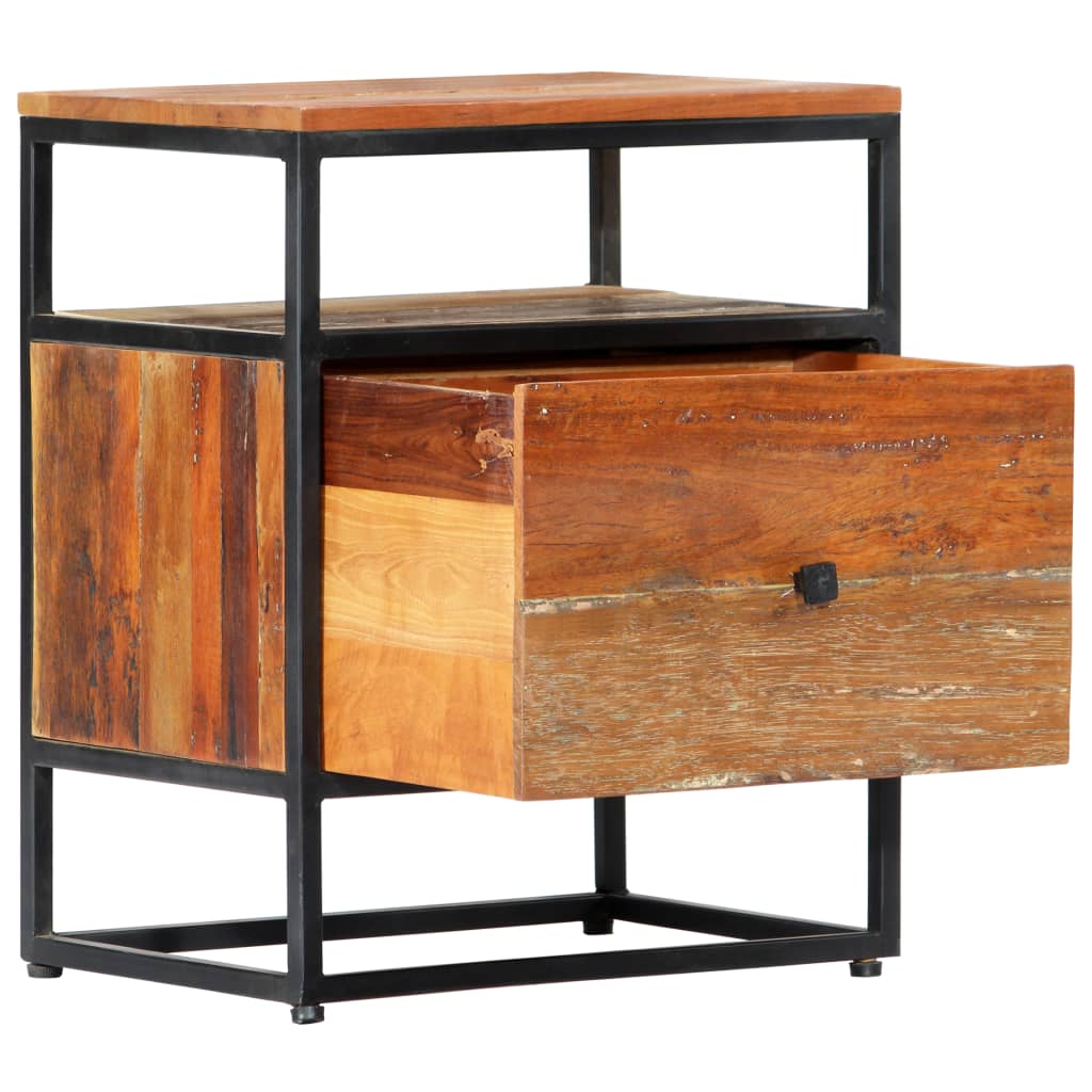 Bedside Cabinet 40x30x50 cm Solid Reclaimed Wood and Steel- Bedside Tables - HomeShopIreland - Home Shop Ireland - Bedside Tables - Bedside Cabinet 40x30x50 cm Solid Reclaimed Wood and Steel