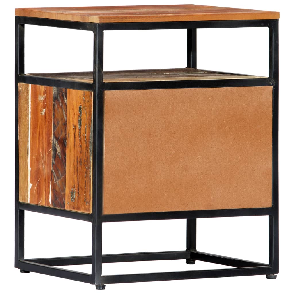 Bedside Cabinet 40x30x50 cm Solid Reclaimed Wood and Steel- Bedside Tables - HomeShopIreland - Home Shop Ireland - Bedside Tables - Bedside Cabinet 40x30x50 cm Solid Reclaimed Wood and Steel