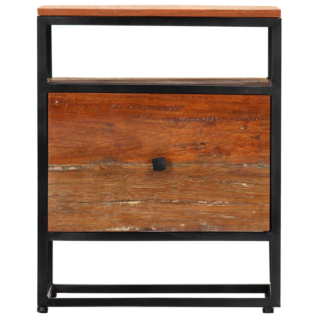 Bedside Cabinet 40x30x50 cm Solid Reclaimed Wood and Steel- Bedside Tables - HomeShopIreland - Home Shop Ireland - Bedside Tables - Bedside Cabinet 40x30x50 cm Solid Reclaimed Wood and Steel