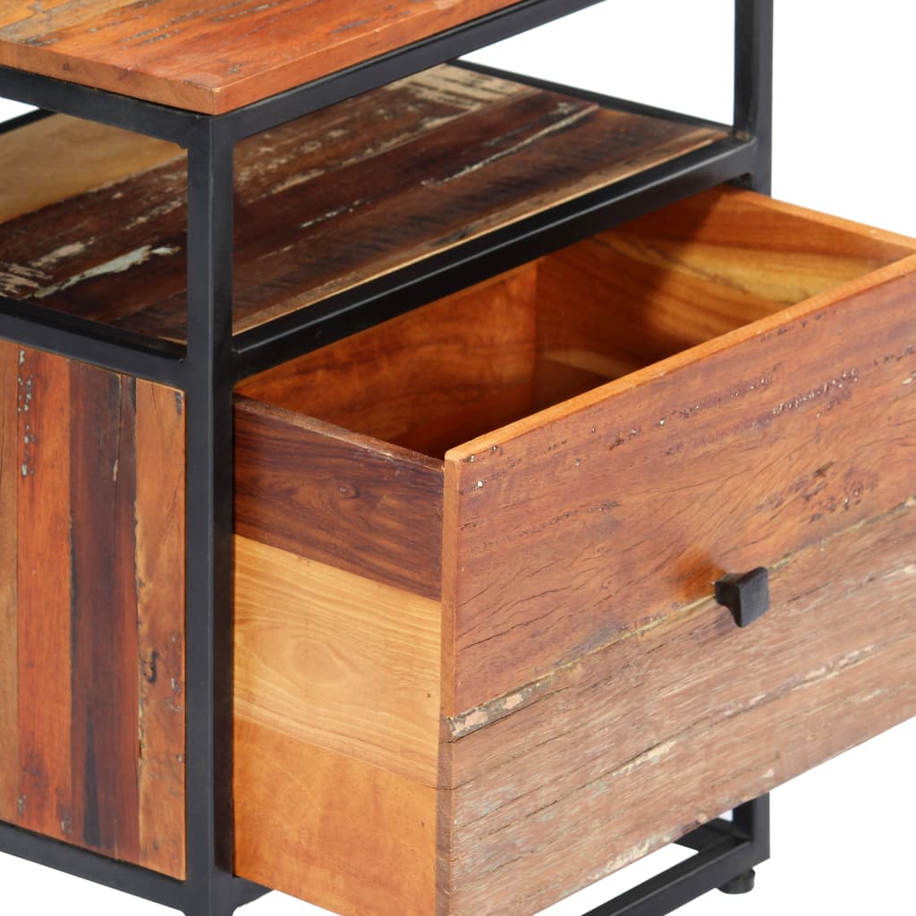Bedside Cabinet 40x30x50 cm Solid Reclaimed Wood and Steel- Bedside Tables - HomeShopIreland - Home Shop Ireland - Bedside Tables - Bedside Cabinet 40x30x50 cm Solid Reclaimed Wood and Steel