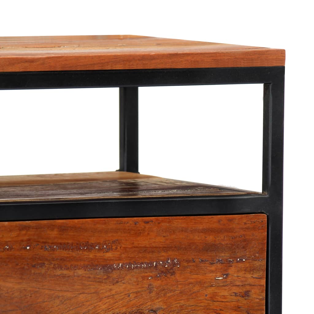 Bedside Cabinet 40x30x50 cm Solid Reclaimed Wood and Steel- Bedside Tables - HomeShopIreland - Home Shop Ireland - Bedside Tables - Bedside Cabinet 40x30x50 cm Solid Reclaimed Wood and Steel