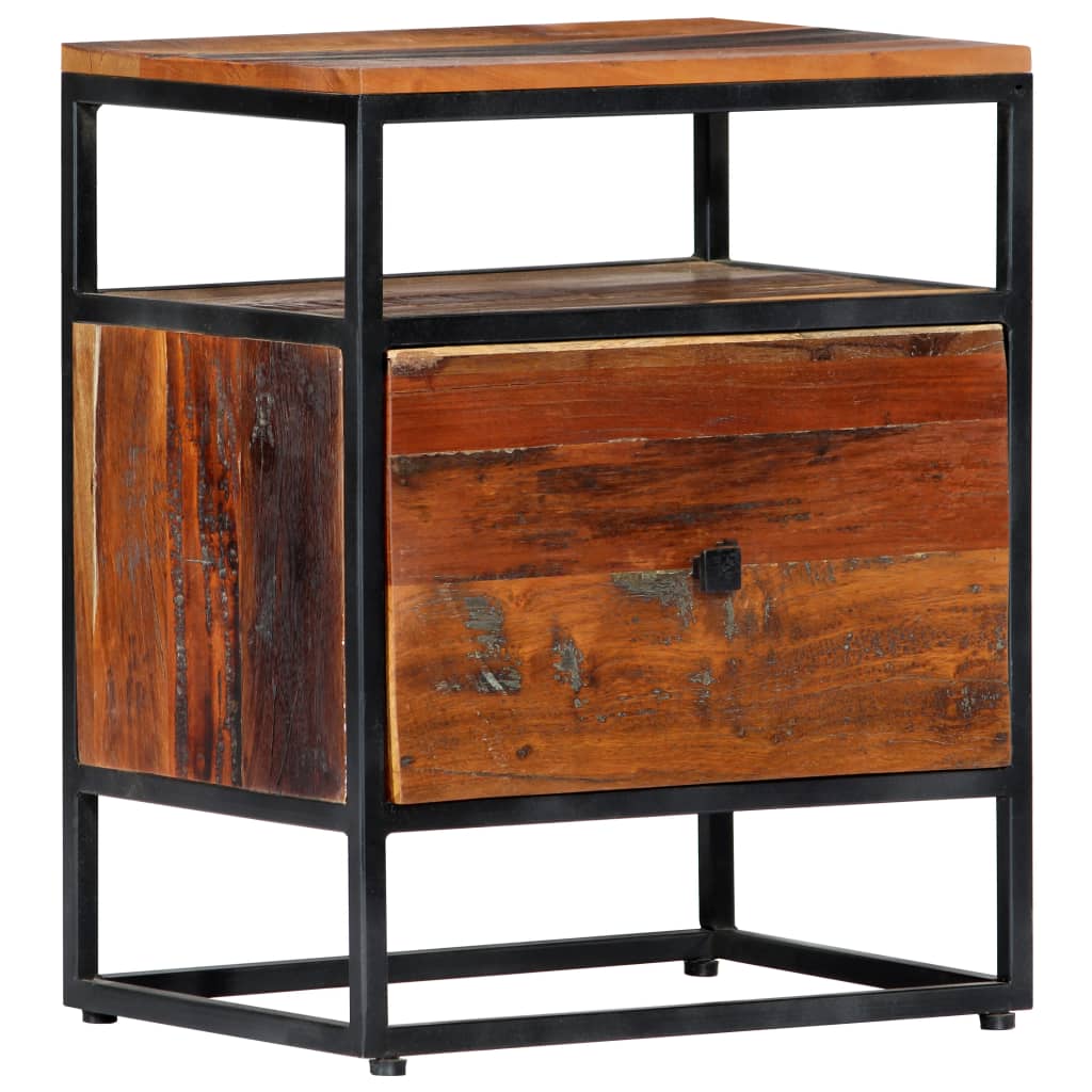 Bedside Cabinet 40x30x50 cm Solid Reclaimed Wood and Steel- Bedside Tables - HomeShopIreland - Home Shop Ireland - Bedside Tables - Bedside Cabinet 40x30x50 cm Solid Reclaimed Wood and Steel