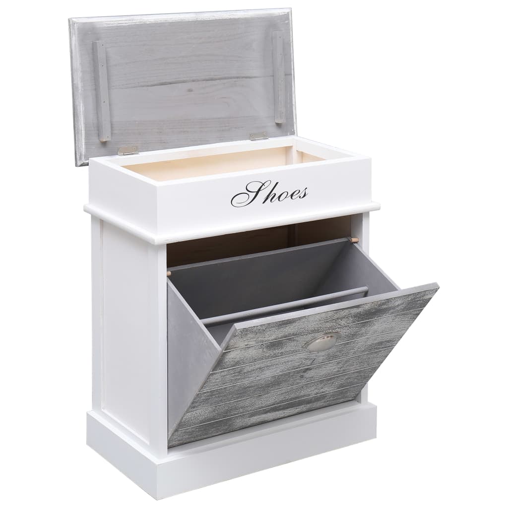 Shoe Cabinet Grey 50x28x58 cm Paulownia Wood- Shoe Racks & Organisers - HomeShopIreland - Home Shop Ireland - Shoe Racks & Organisers - Shoe Cabinet Grey 50x28x58 cm Paulownia Wood