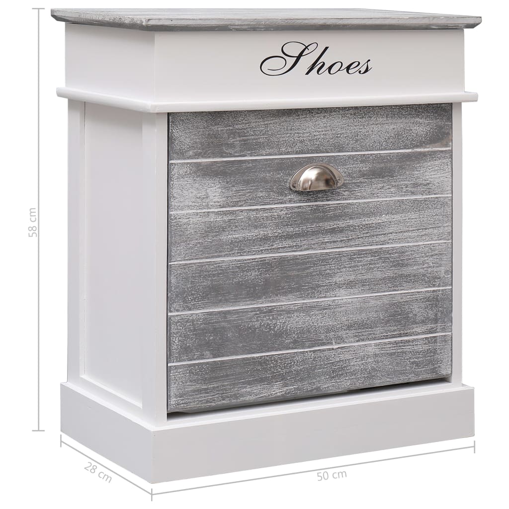 Shoe Cabinet Grey 50x28x58 cm Paulownia Wood- Shoe Racks & Organisers - HomeShopIreland - Home Shop Ireland - Shoe Racks & Organisers - Shoe Cabinet Grey 50x28x58 cm Paulownia Wood
