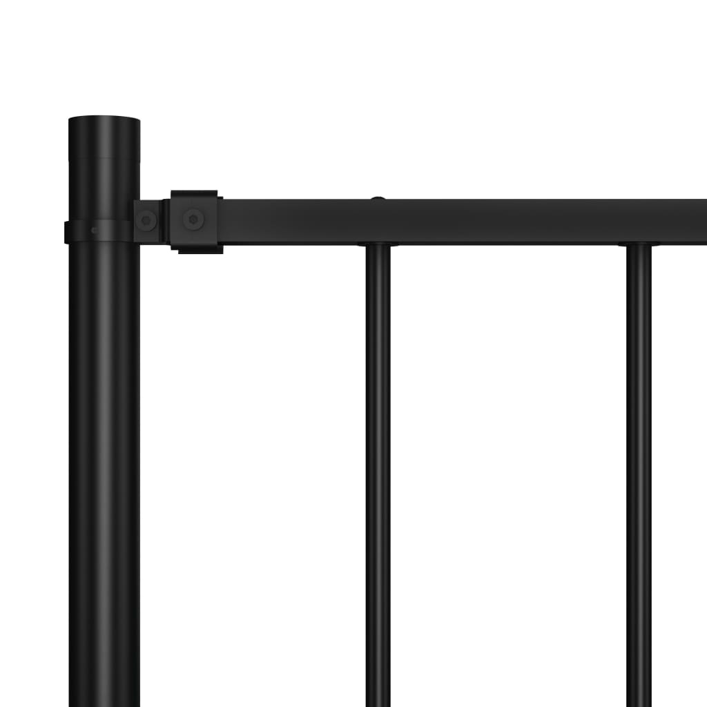 Fence Panel with Posts Powder-coated Steel 1.7x0.75 m Black- Fence Panels - HomeShopIreland - Home Shop Ireland - Fence Panels - Fence Panel with Posts Powder-coated Steel 1.7x0.75 m Black