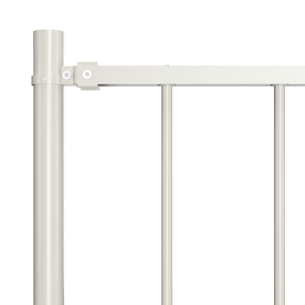 Fence Panel with Posts Powder-coated Steel 1.7x0.75 m White- Fence Panels - HomeShopIreland - Home Shop Ireland - Fence Panels - Fence Panel with Posts Powder-coated Steel 1.7x0.75 m White