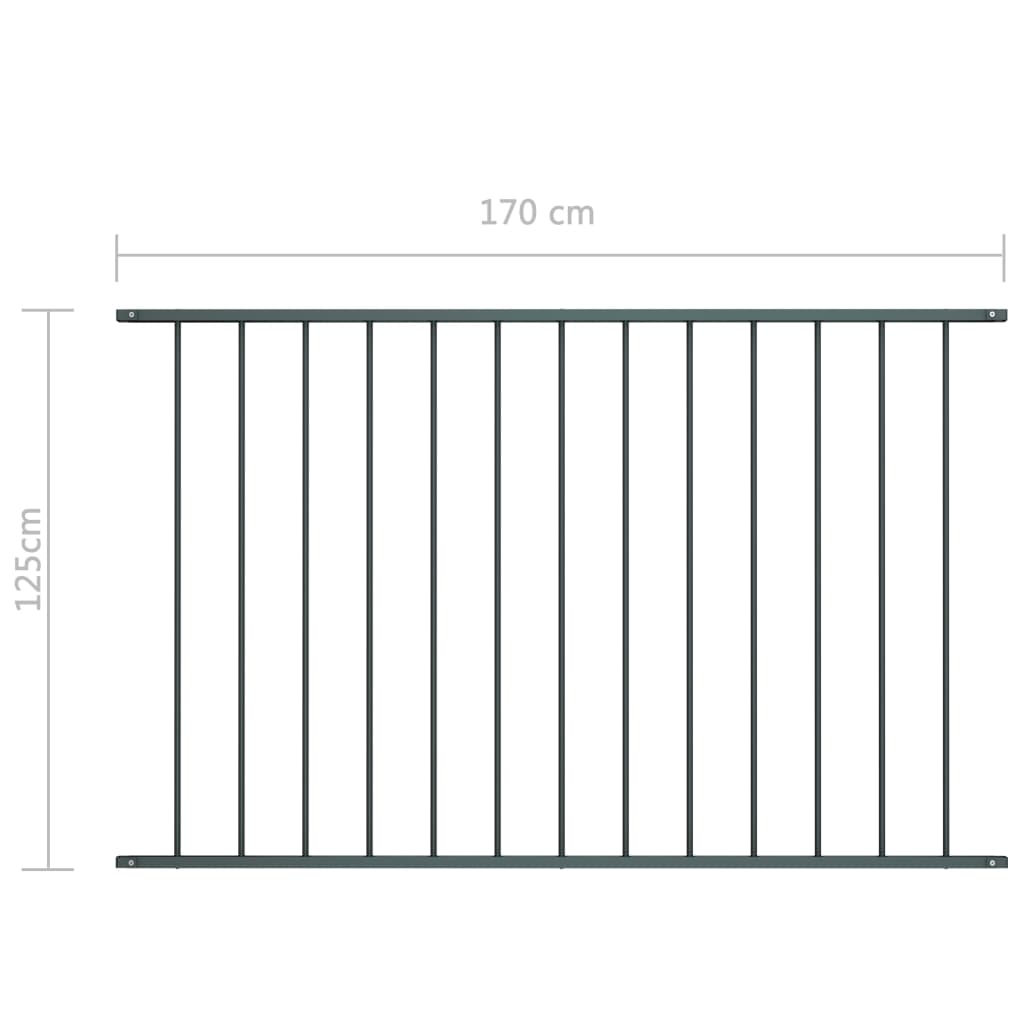 Fence Panel Powder-coated Steel 1.7x1.25 m Anthracite- Fence Panels - HomeShopIreland - Home Shop Ireland - Fence Panels - Fence Panel Powder-coated Steel 1.7x1.25 m Anthracite