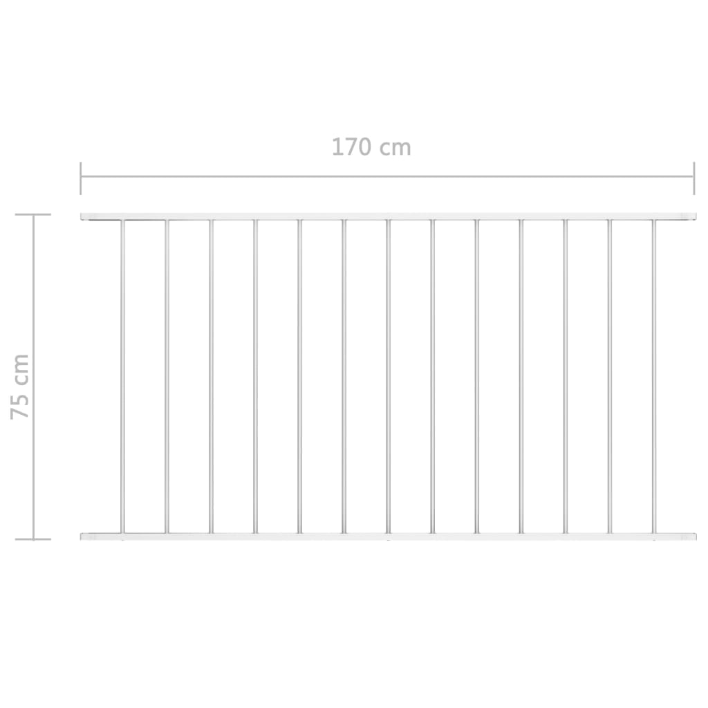 Fence Panel Powder-coated Steel 1.7x0.75 m White- Fence Panels - HomeShopIreland - Home Shop Ireland - Fence Panels - Fence Panel Powder-coated Steel 1.7x0.75 m White