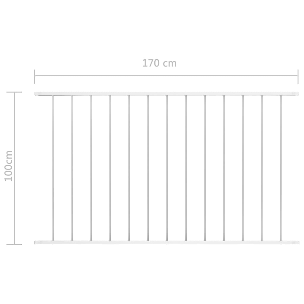 Fence Panel Powder-coated Steel 1.7x1 m White- Fence Panels - HomeShopIreland - Home Shop Ireland - Fence Panels - Fence Panel Powder-coated Steel 1.7x1 m White