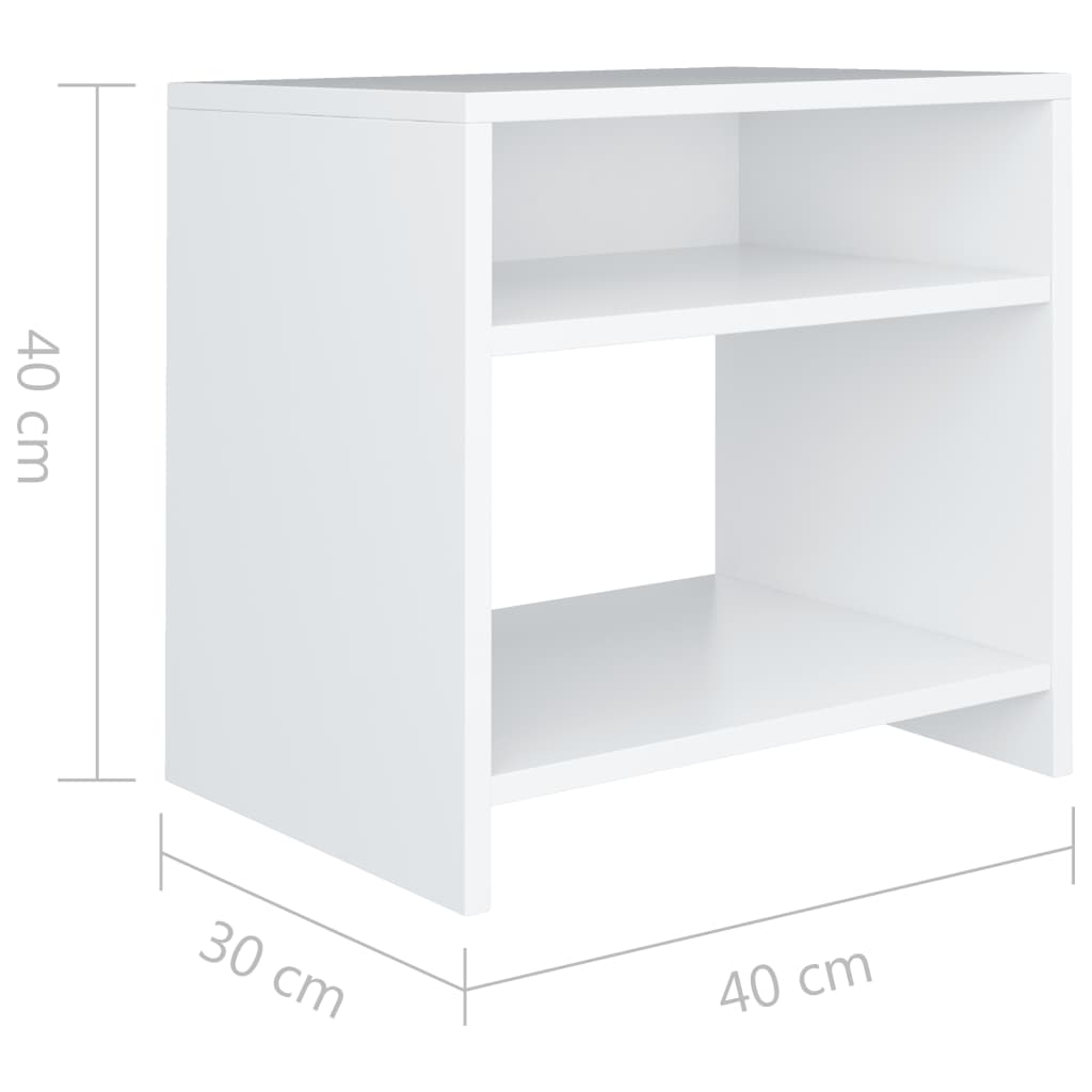 Bedside Cabinet White 40x30x40 cm Chipboard- End Tables - HomeShopIreland - Home Shop Ireland - End Tables - Bedside Cabinet White 40x30x40 cm Chipboard
