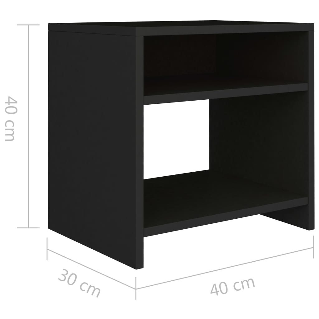 Bedside Cabinet Black 40x30x40 cm Chipboard- End Tables - HomeShopIreland - Home Shop Ireland - End Tables - Bedside Cabinet Black 40x30x40 cm Chipboard