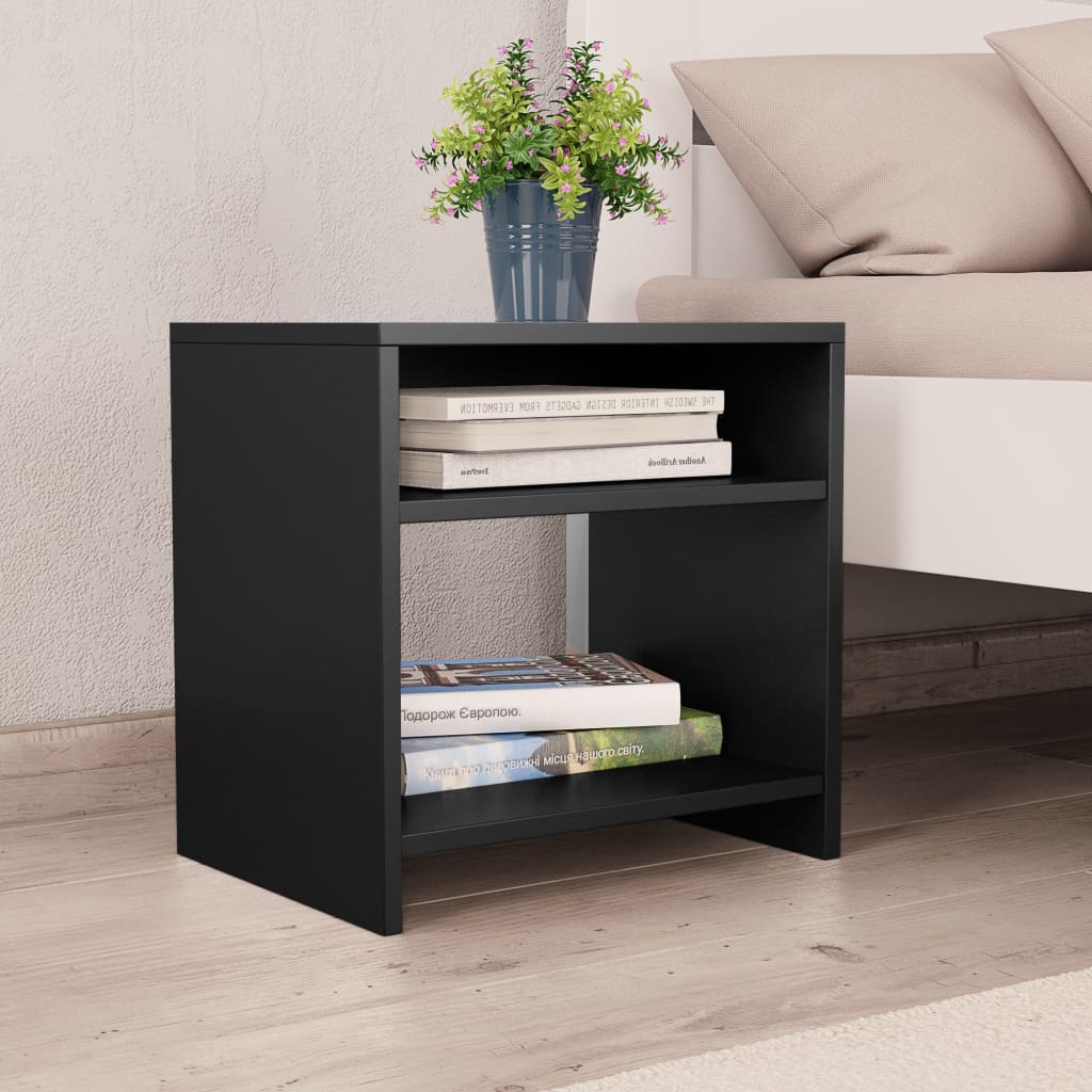 Bedside Cabinet Black 40x30x40 cm Chipboard- End Tables - HomeShopIreland - Home Shop Ireland - End Tables - Bedside Cabinet Black 40x30x40 cm Chipboard