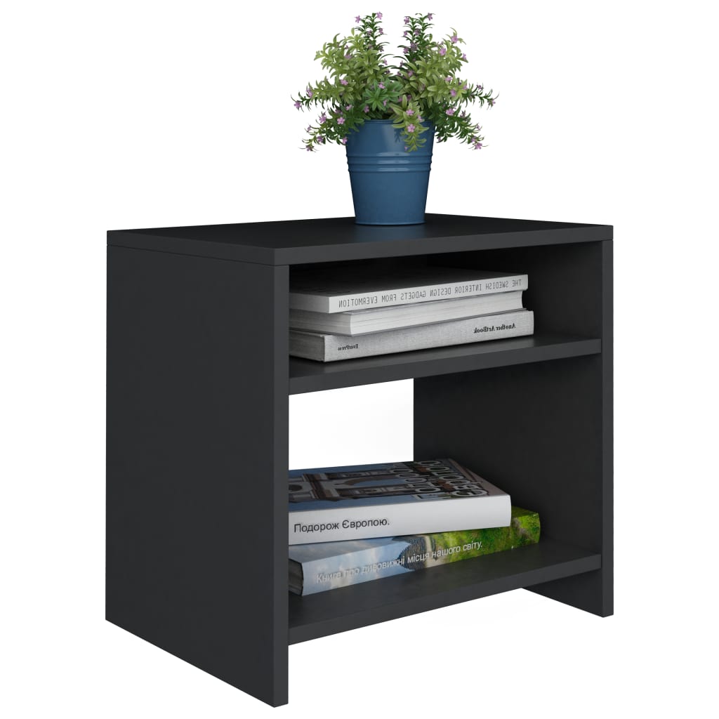 Bedside Cabinets 2 pcs Black 40x30x40 cm Chipboard- End Tables - HomeShopIreland - Home Shop Ireland - End Tables - Bedside Cabinets 2 pcs Black 40x30x40 cm Chipboard