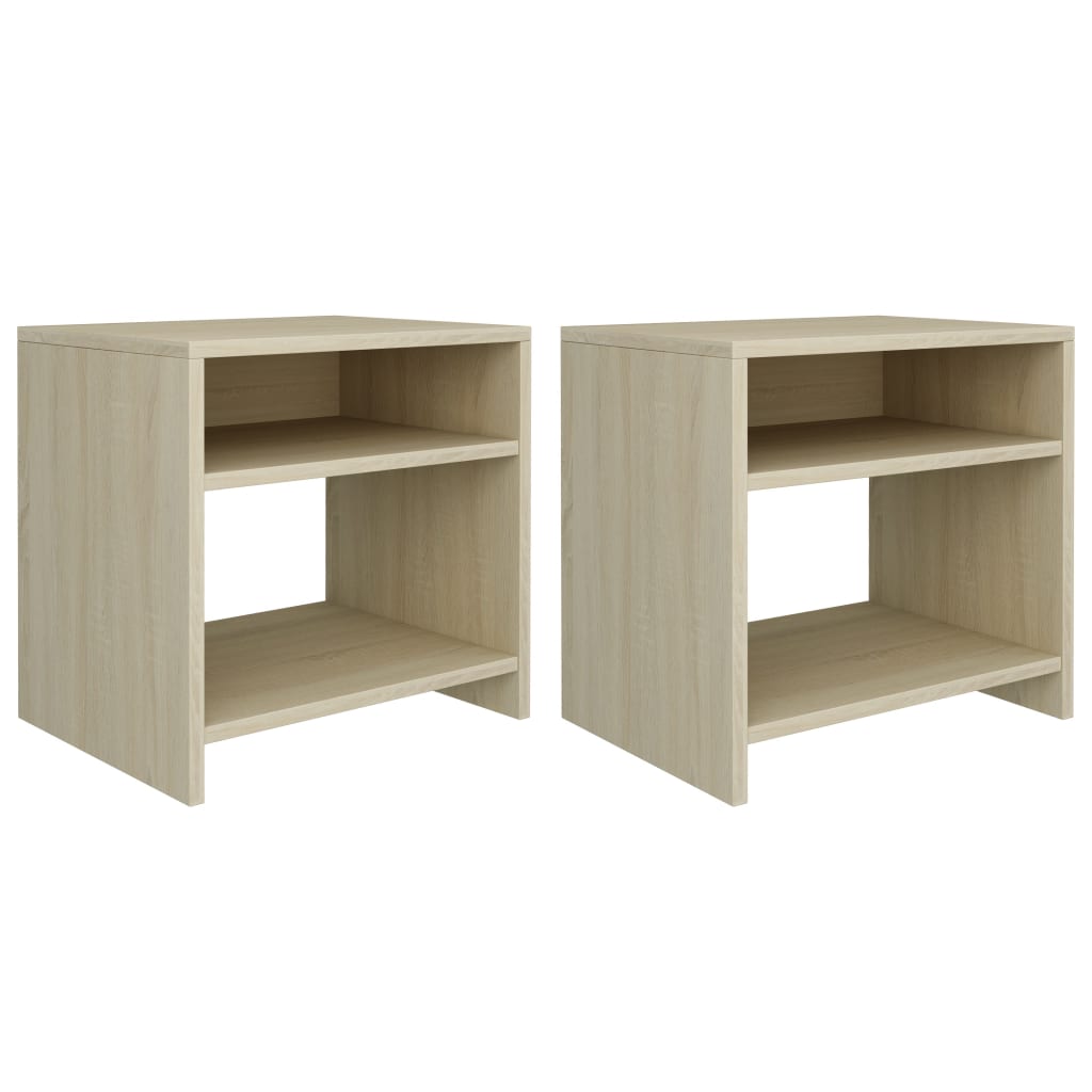 Bedside Cabinets 2 pcs Sonoma Oak 40x30x40 cm Chipboard- End Tables - HomeShopIreland - Home Shop Ireland - End Tables - Bedside Cabinets 2 pcs Sonoma Oak 40x30x40 cm Chipboard