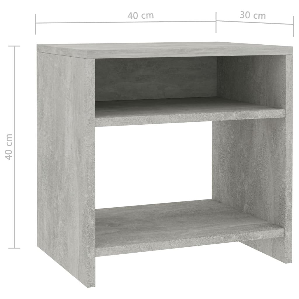 Bedside Cabinet Concrete Grey 40x30x40 cm Chipboard- End Tables - HomeShopIreland - Home Shop Ireland - End Tables - Bedside Cabinet Concrete Grey 40x30x40 cm Chipboard