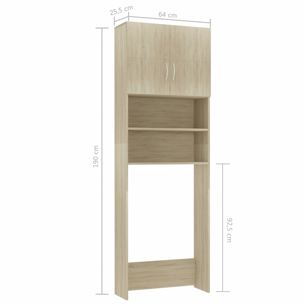 Washing Machine Cabinet Sonoma Oak 64x25.5x190 cm Chipboard- Washer & Dryer Accessories - HomeShopIreland - Home Shop Ireland - Washer & Dryer Accessories - Washing Machine Cabinet Sonoma Oak 64x25.5x190 cm Chipboard