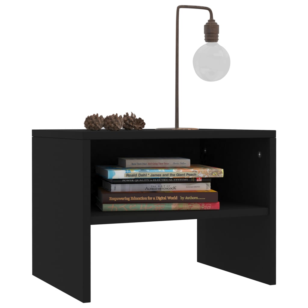 Bedside Cabinets 2 pcs Black 40x30x30 cm Chipboard- End Tables - HomeShopIreland - Home Shop Ireland - End Tables - Bedside Cabinets 2 pcs Black 40x30x30 cm Chipboard