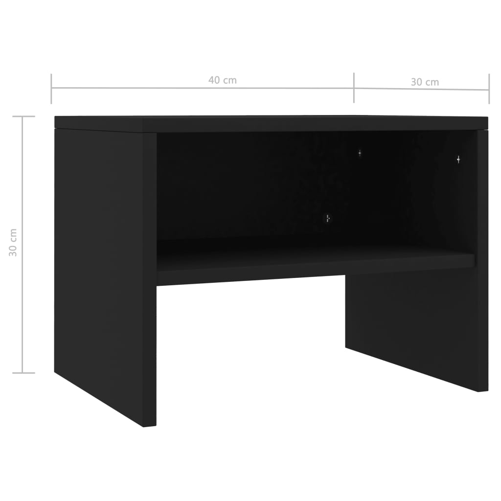 Bedside Cabinets 2 pcs Black 40x30x30 cm Chipboard- End Tables - HomeShopIreland - Home Shop Ireland - End Tables - Bedside Cabinets 2 pcs Black 40x30x30 cm Chipboard