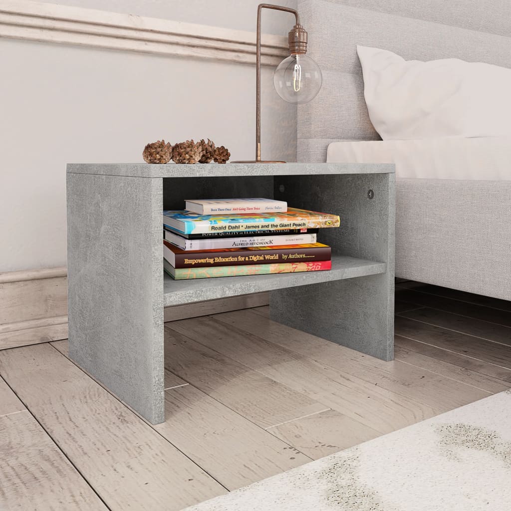Bedside Cabinets 2 pcs Concrete Grey 40x30x30 cm Chipboard- End Tables - HomeShopIreland - Home Shop Ireland - End Tables - Bedside Cabinets 2 pcs Concrete Grey 40x30x30 cm Chipboard