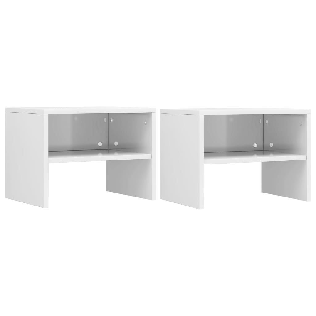 Bedside Cabinets 2 pcs High Gloss White 40x30x30 cm Chipboard- End Tables - HomeShopIreland - Home Shop Ireland - End Tables - Bedside Cabinets 2 pcs High Gloss White 40x30x30 cm Chipboard