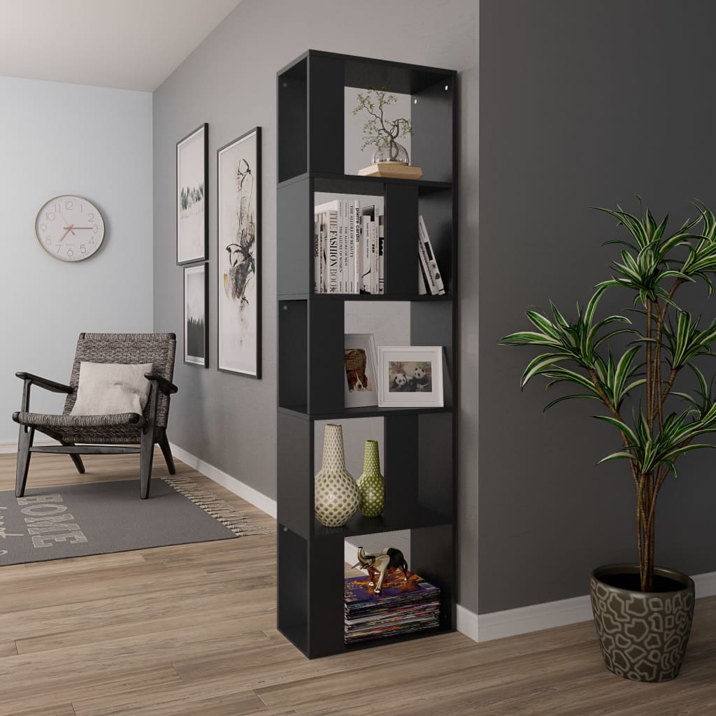 Book Cabinet/Room Divider Black 45x24x159 cm Chipboard- Bookcases & Standing Shelves - HomeShopIreland - Home Shop Ireland - Bookcases & Standing Shelves - Book Cabinet/Room Divider Black 45x24x159 cm Chipboard
