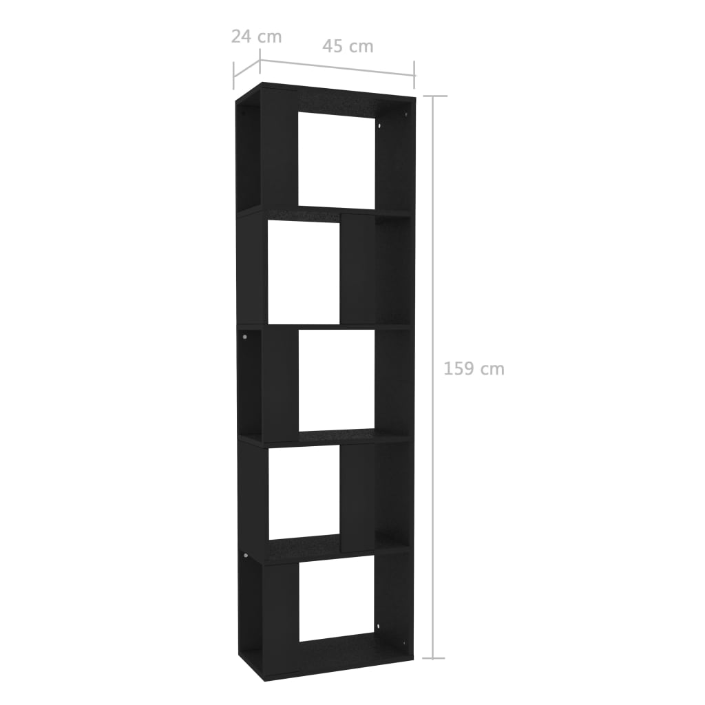 Book Cabinet/Room Divider Black 45x24x159 cm Chipboard- Bookcases & Standing Shelves - HomeShopIreland - Home Shop Ireland - Bookcases & Standing Shelves - Book Cabinet/Room Divider Black 45x24x159 cm Chipboard