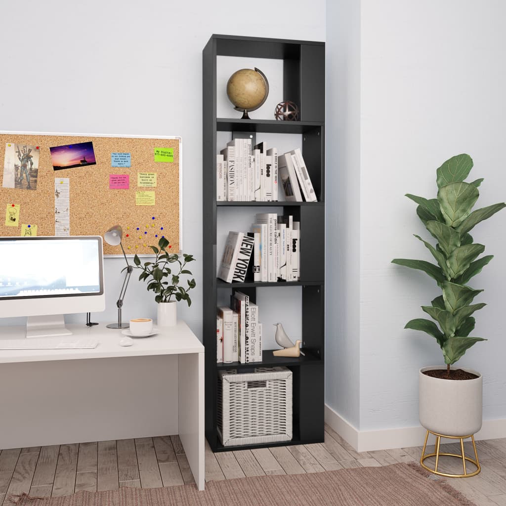 Book Cabinet/Room Divider Black 45x24x159 cm Chipboard- Bookcases & Standing Shelves - HomeShopIreland - Home Shop Ireland - Bookcases & Standing Shelves - Book Cabinet/Room Divider Black 45x24x159 cm Chipboard