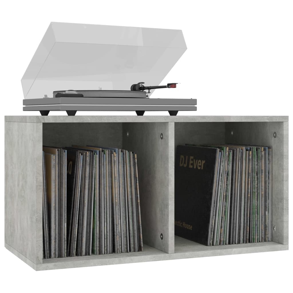 Vinyl Storage Box Concrete Grey 71x34x36 cm Chipboard- Media Storage Cabinets & Racks - HomeShopIreland - Home Shop Ireland - Media Storage Cabinets & Racks - Vinyl Storage Box Concrete Grey 71x34x36 cm Chipboard
