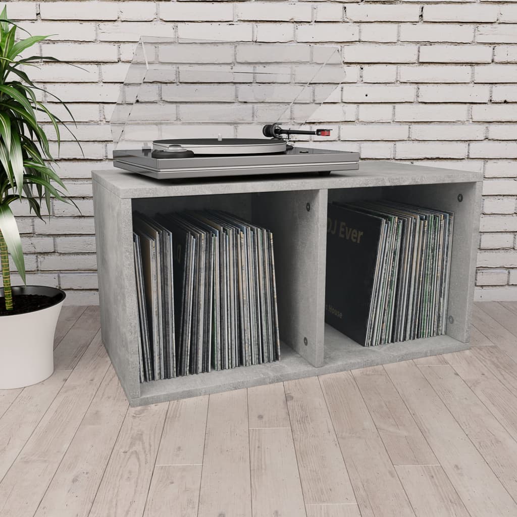 Vinyl Storage Box Concrete Grey 71x34x36 cm Chipboard- Media Storage Cabinets & Racks - HomeShopIreland - Home Shop Ireland - Media Storage Cabinets & Racks - Vinyl Storage Box Concrete Grey 71x34x36 cm Chipboard