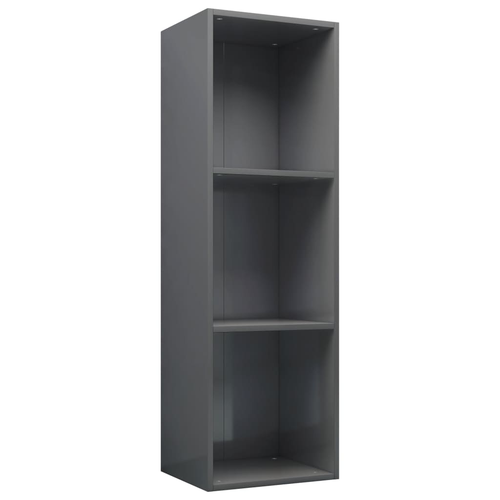 Book Cabinet/TV Cabinet High Gloss Grey 36x30x114 cm Chipboard- Bookcases & Standing Shelves - HomeShopIreland - Home Shop Ireland - Bookcases & Standing Shelves - Book Cabinet/TV Cabinet High Gloss Grey 36x30x114 cm Chipboard