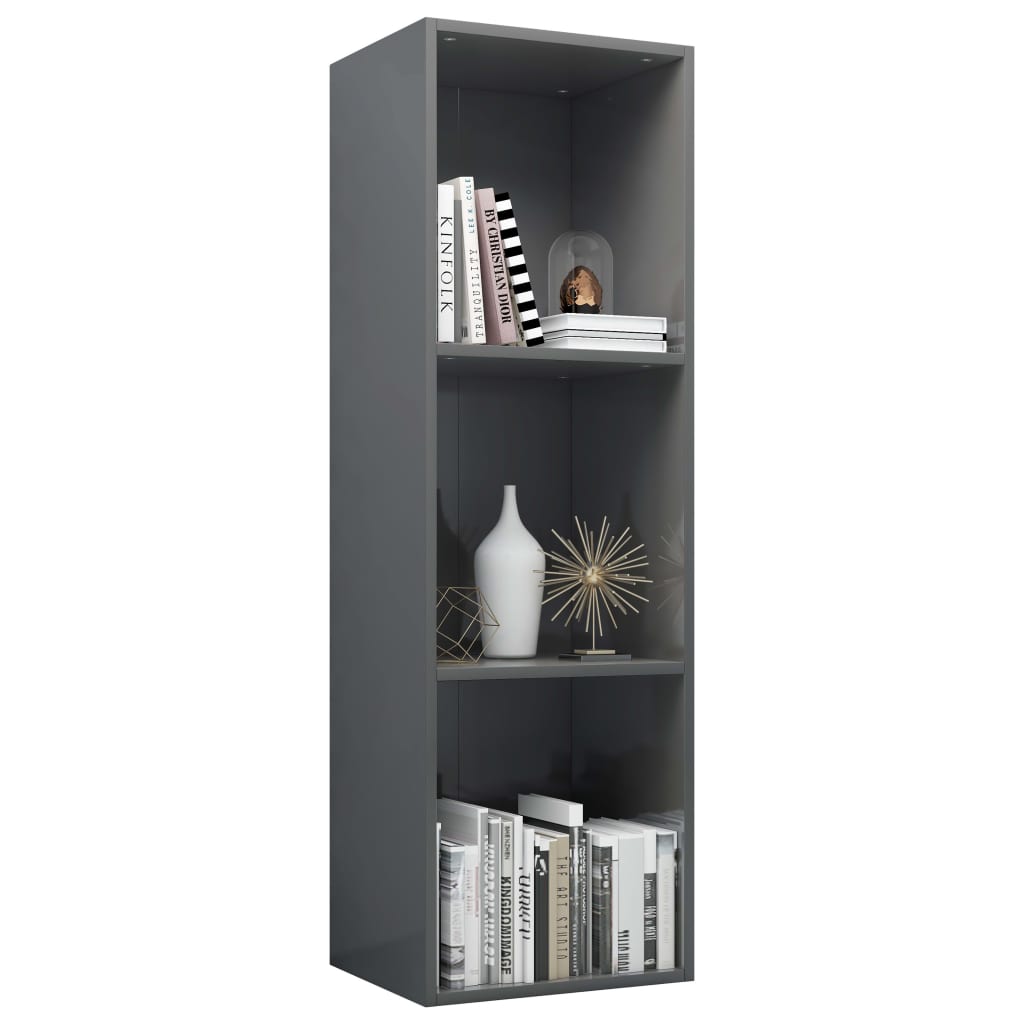 Book Cabinet/TV Cabinet High Gloss Grey 36x30x114 cm Chipboard- Bookcases & Standing Shelves - HomeShopIreland - Home Shop Ireland - Bookcases & Standing Shelves - Book Cabinet/TV Cabinet High Gloss Grey 36x30x114 cm Chipboard