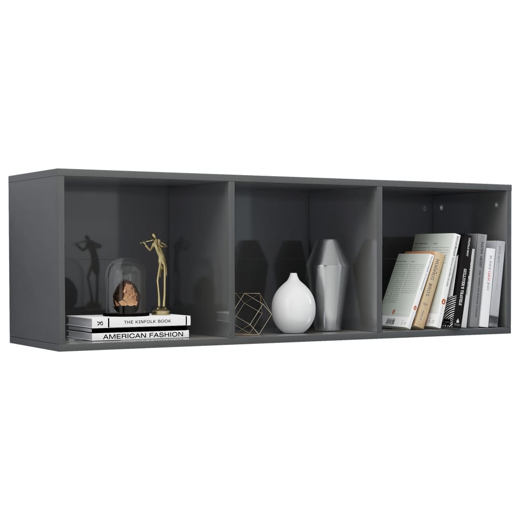 Book Cabinet/TV Cabinet High Gloss Grey 36x30x114 cm Chipboard- Bookcases & Standing Shelves - HomeShopIreland - Home Shop Ireland - Bookcases & Standing Shelves - Book Cabinet/TV Cabinet High Gloss Grey 36x30x114 cm Chipboard