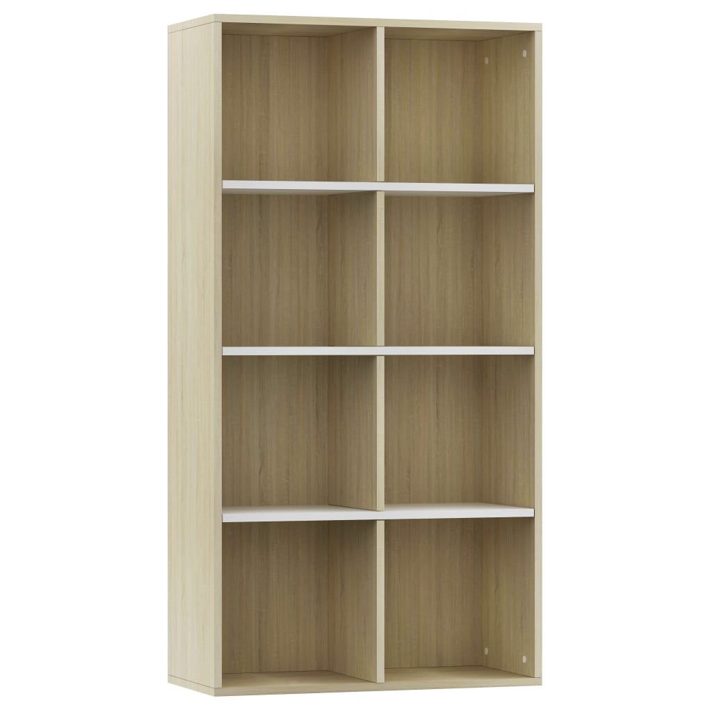 Book Cabinet/Sideboard White and Sonoma Oak 66x30x130 cm- Bookcases & Standing Shelves - HomeShopIreland - Home Shop Ireland - Bookcases & Standing Shelves - Book Cabinet/Sideboard White and Sonoma Oak 66x30x130 cm