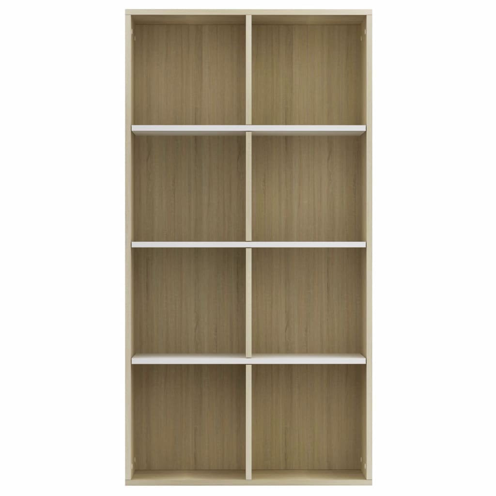 Book Cabinet/Sideboard White and Sonoma Oak 66x30x130 cm- Bookcases & Standing Shelves - HomeShopIreland - Home Shop Ireland - Bookcases & Standing Shelves - Book Cabinet/Sideboard White and Sonoma Oak 66x30x130 cm