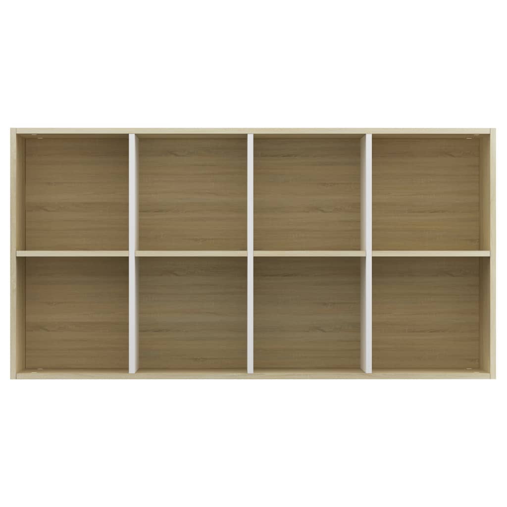 Book Cabinet/Sideboard White and Sonoma Oak 66x30x130 cm- Bookcases & Standing Shelves - HomeShopIreland - Home Shop Ireland - Bookcases & Standing Shelves - Book Cabinet/Sideboard White and Sonoma Oak 66x30x130 cm