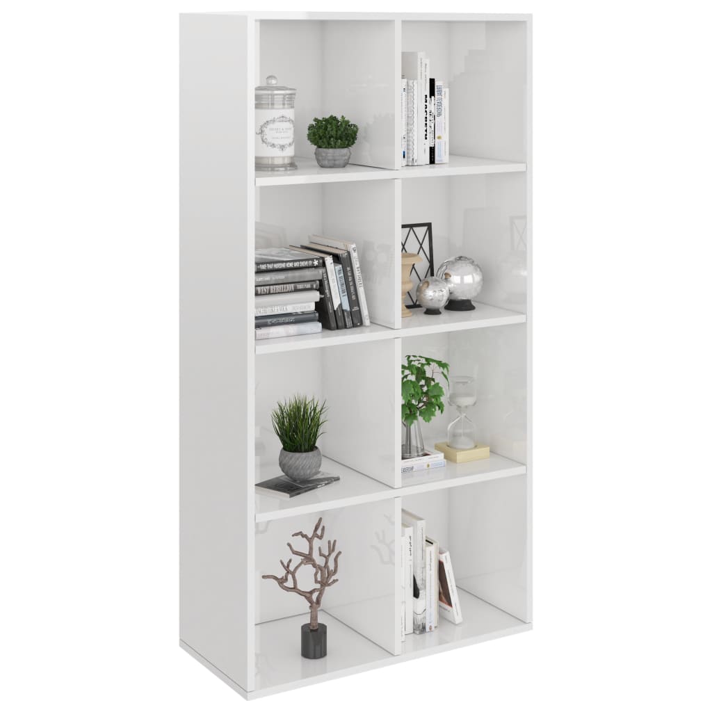 Book Cabinet/Sideboard High Gloss White 66x30x130 cm Chipboard- Bookcases & Standing Shelves - HomeShopIreland - Home Shop Ireland - Bookcases & Standing Shelves - Book Cabinet/Sideboard High Gloss White 66x30x130 cm Chipboard