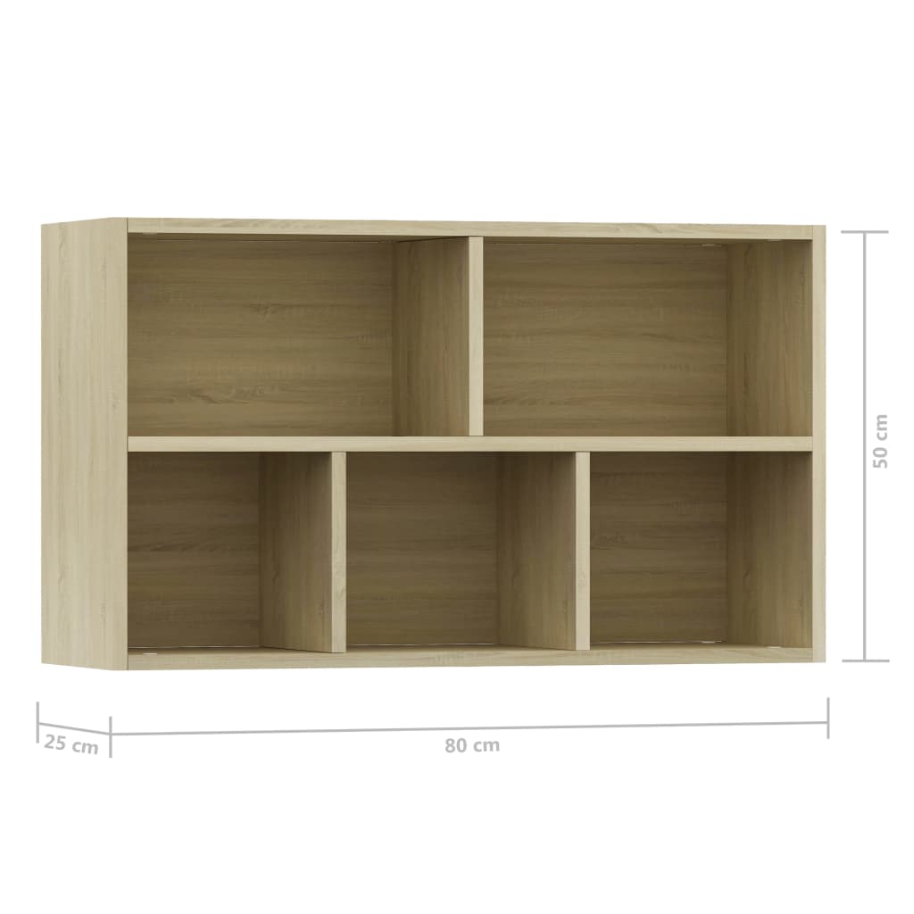 Book Cabinet/Sideboard Sonoma Oak 50x25x80 cm Chipboard- Bookcases & Standing Shelves - HomeShopIreland - Home Shop Ireland - Bookcases & Standing Shelves - Book Cabinet/Sideboard Sonoma Oak 50x25x80 cm Chipboard