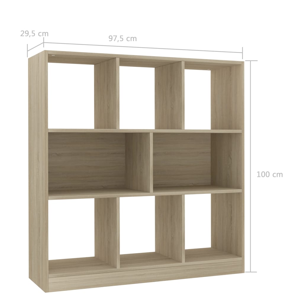 Book Cabinet Sonoma Oak 97.5x29.5x100 cm Chipboard- Bookcases & Standing Shelves - HomeShopIreland - Home Shop Ireland - Bookcases & Standing Shelves - Book Cabinet Sonoma Oak 97.5x29.5x100 cm Chipboard