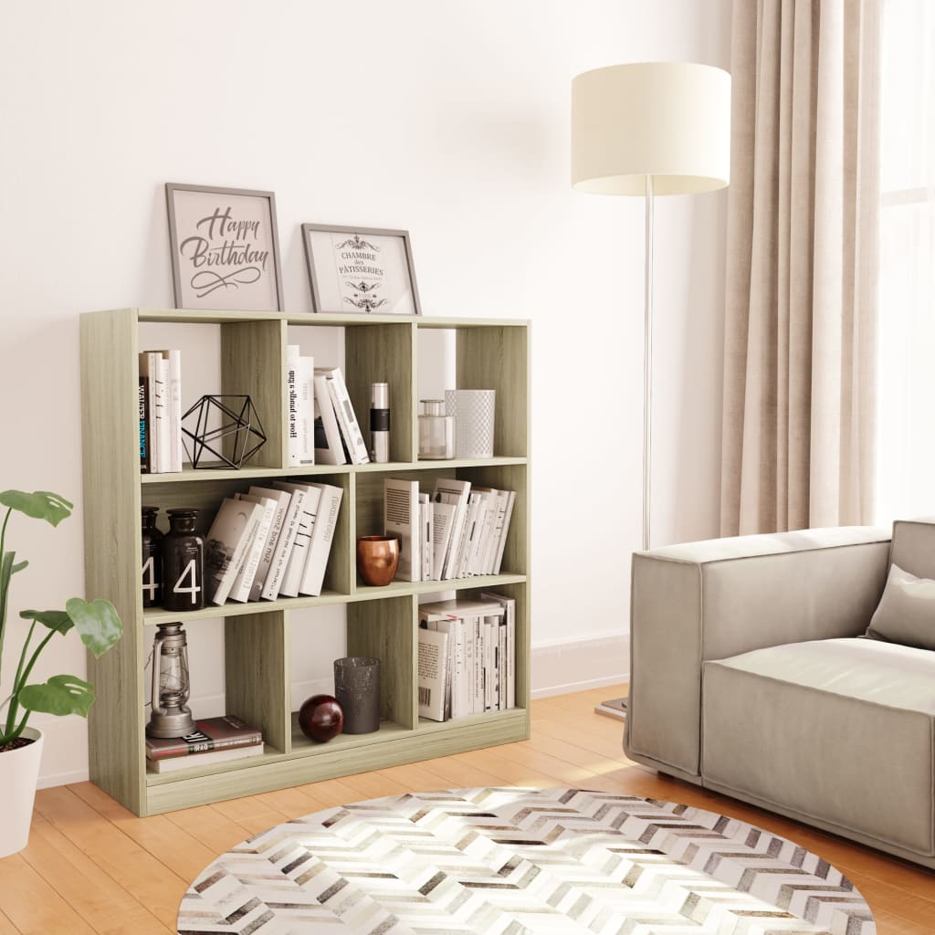 Book Cabinet Sonoma Oak 97.5x29.5x100 cm Chipboard- Bookcases & Standing Shelves - HomeShopIreland - Home Shop Ireland - Bookcases & Standing Shelves - Book Cabinet Sonoma Oak 97.5x29.5x100 cm Chipboard