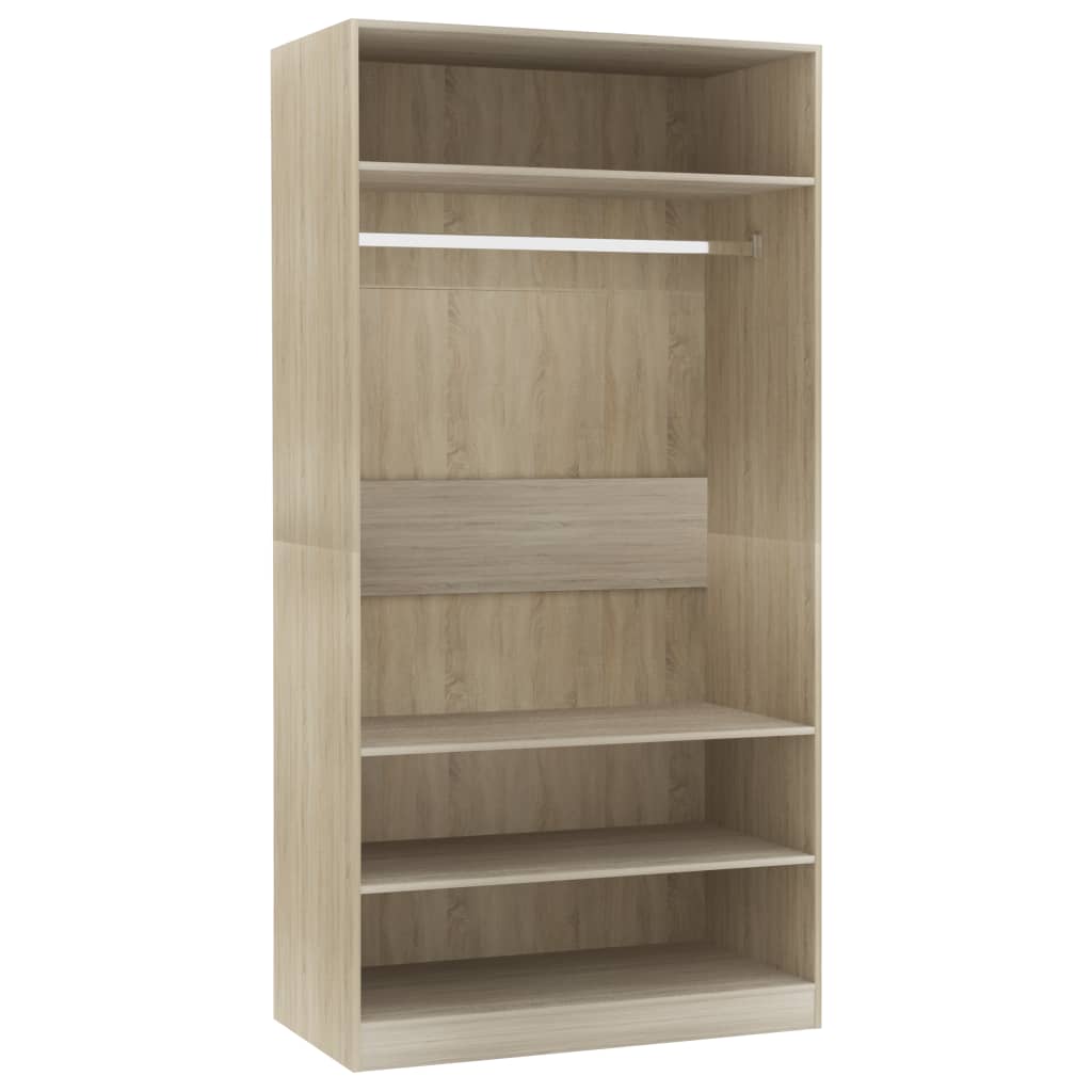 Wardrobe Sonoma Oak 100x50x200 cm Chipboard- Cupboards & Wardrobes - HomeShopIreland - Home Shop Ireland - Cupboards & Wardrobes - Wardrobe Sonoma Oak 100x50x200 cm Chipboard