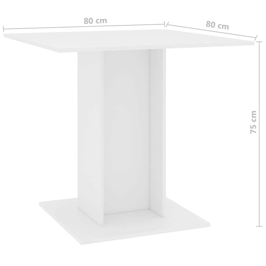 Dining Table White 80x80x75 cm Chipboard- Kitchen & Dining Room Tables - HomeShopIreland - Home Shop Ireland - Kitchen & Dining Room Tables - Dining Table White 80x80x75 cm Chipboard