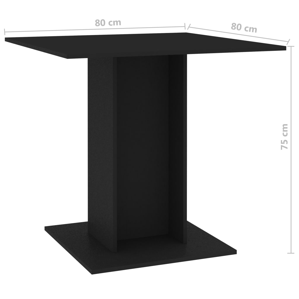 Dining Table Black 80x80x75 cm Chipboard- Kitchen & Dining Room Tables - HomeShopIreland - Home Shop Ireland - Kitchen & Dining Room Tables - Dining Table Black 80x80x75 cm Chipboard