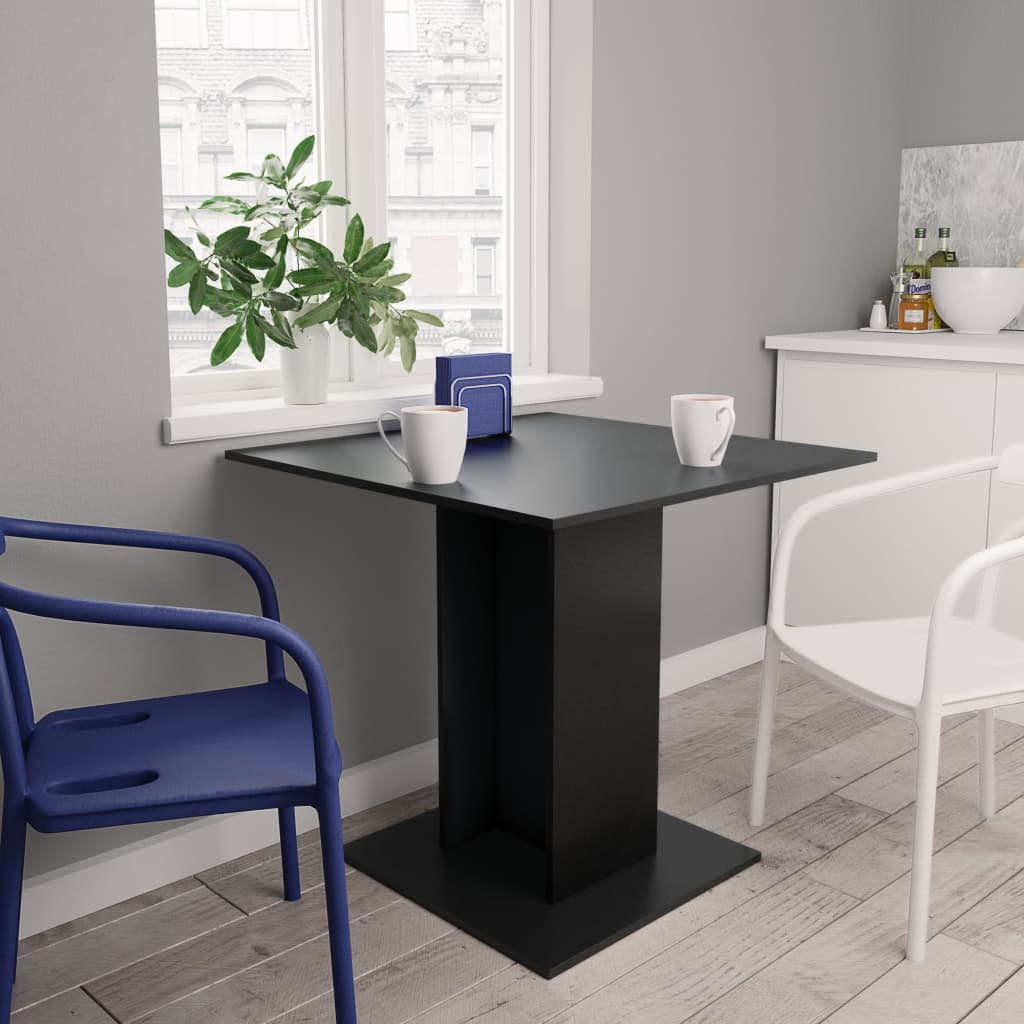 Dining Table Black 80x80x75 cm Chipboard- Kitchen & Dining Room Tables - HomeShopIreland - Home Shop Ireland - Kitchen & Dining Room Tables - Dining Table Black 80x80x75 cm Chipboard