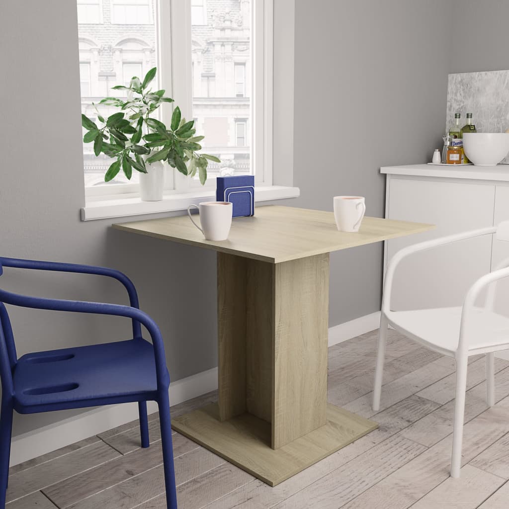 Dining Table Sonoma Oak 80x80x75 cm Chipboard- Kitchen & Dining Room Tables - HomeShopIreland - Home Shop Ireland - Kitchen & Dining Room Tables - Dining Table Sonoma Oak 80x80x75 cm Chipboard