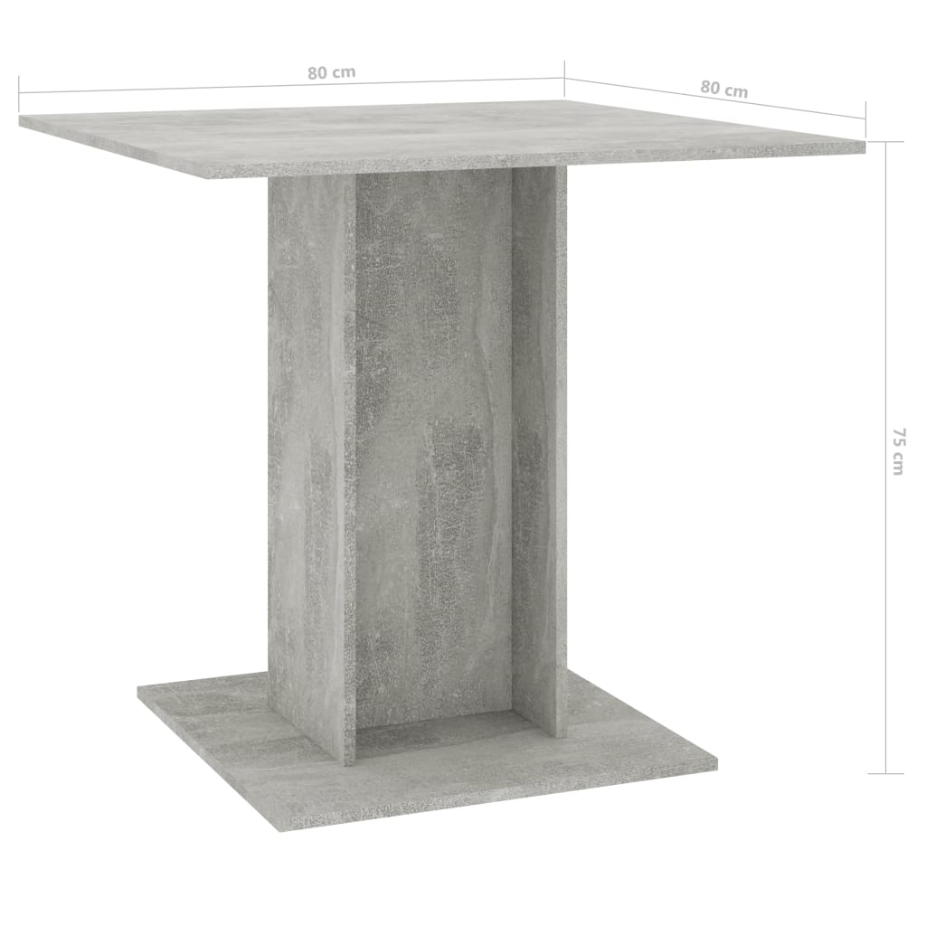 Dining Table Concrete Grey 80x80x75 cm Chipboard- Kitchen & Dining Room Tables - HomeShopIreland - Home Shop Ireland - Kitchen & Dining Room Tables - Dining Table Concrete Grey 80x80x75 cm Chipboard