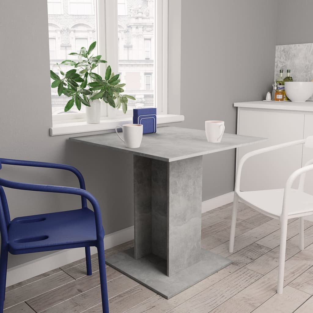 Dining Table Concrete Grey 80x80x75 cm Chipboard- Kitchen & Dining Room Tables - HomeShopIreland - Home Shop Ireland - Kitchen & Dining Room Tables - Dining Table Concrete Grey 80x80x75 cm Chipboard