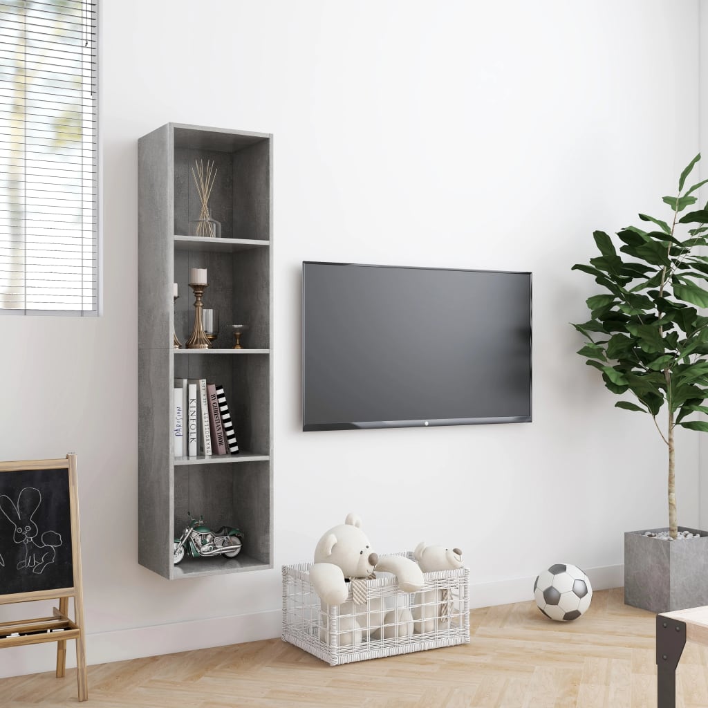 Book Cabinet/TV Cabinet Concrete Grey 143x30x36 cm- Wall Shelves & Ledges - HomeShopIreland - Home Shop Ireland - Wall Shelves & Ledges - Book Cabinet/TV Cabinet Concrete Grey 143x30x36 cm