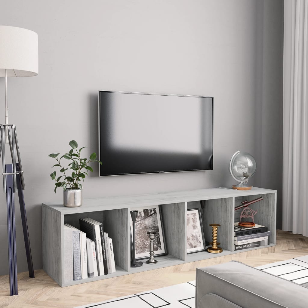 Book Cabinet/TV Cabinet Concrete Grey 143x30x36 cm- Wall Shelves & Ledges - HomeShopIreland - Home Shop Ireland - Wall Shelves & Ledges - Book Cabinet/TV Cabinet Concrete Grey 143x30x36 cm